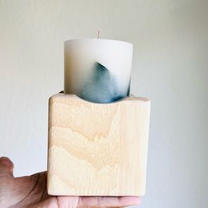 Wooden Pillar Candle Holder